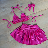 Metallic Pink - Bralet & Double layered skirt image 1
