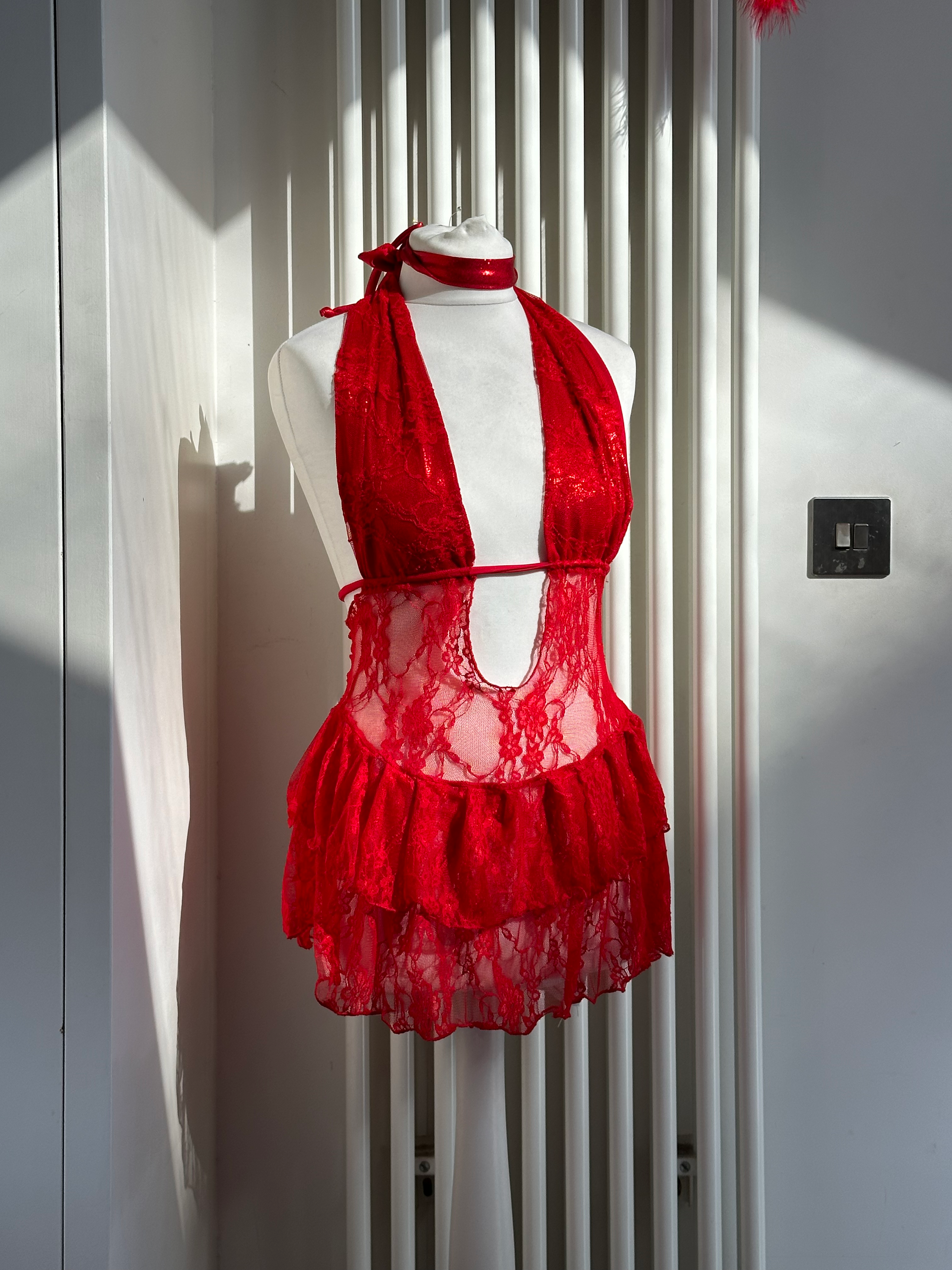Lace dress with high cut bottoms image 1
