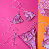 Cord bikini set- Baby pink flower power image 3