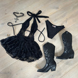 Lace dress with high cut bottoms image 0