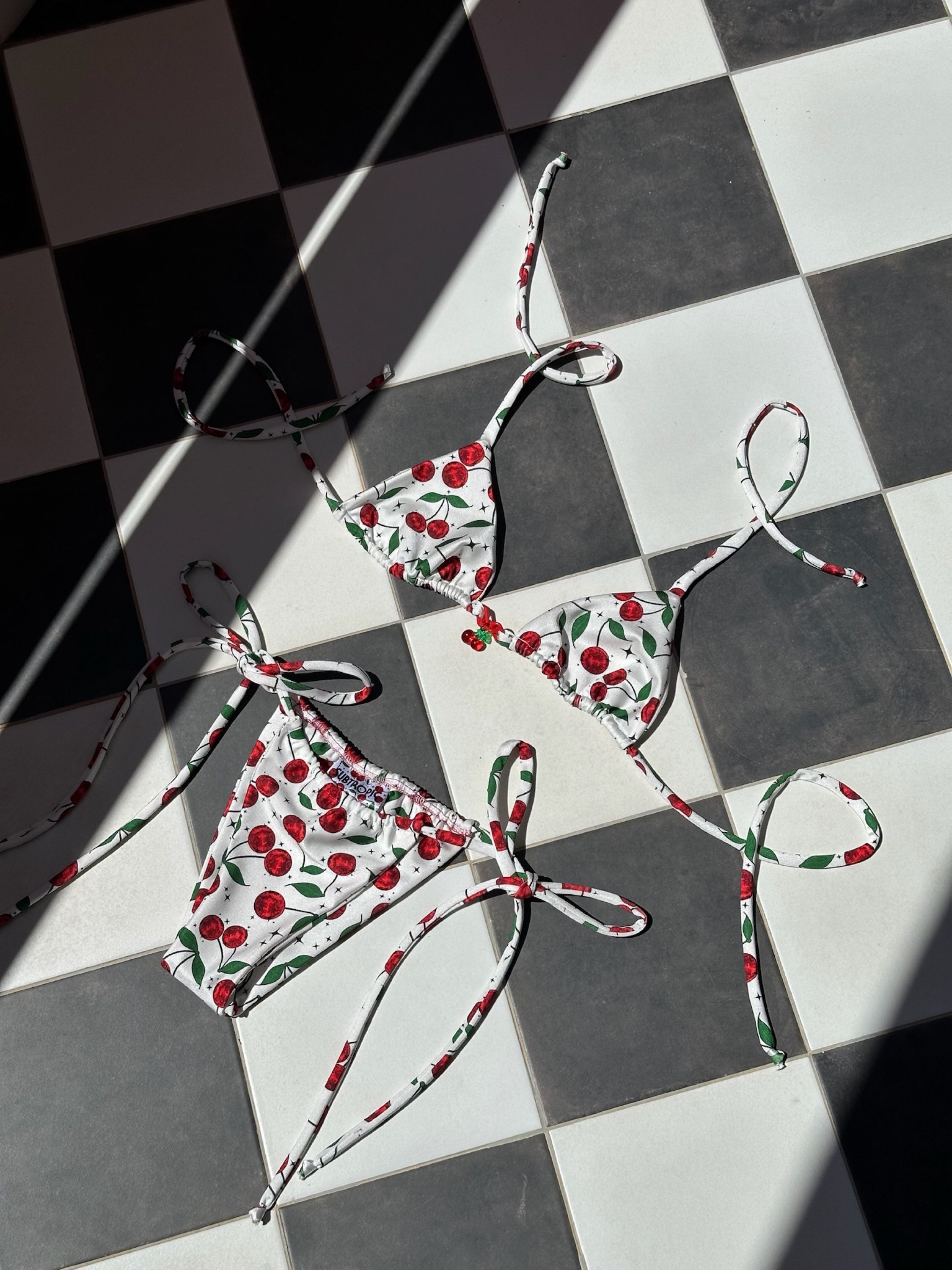 Disco Cherry (white) - Full Bikini image 0