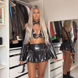 Metallic charcoal black - skirt & bralet image 1