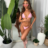 Baby Pink - Lace bikini set & skirt image 2
