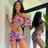 UV Liquid - Bralet, long sleeve crop & shorts image 4