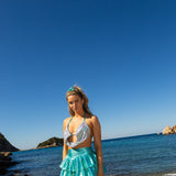 Holographic sparkle (blue) - cowl neck & skirt with choker image 3