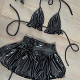 Metallic charcoal black - skirt & bralet image 2