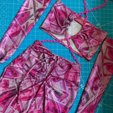 Metallic money print - Full set - top, skirt & arm sleeves - image 1