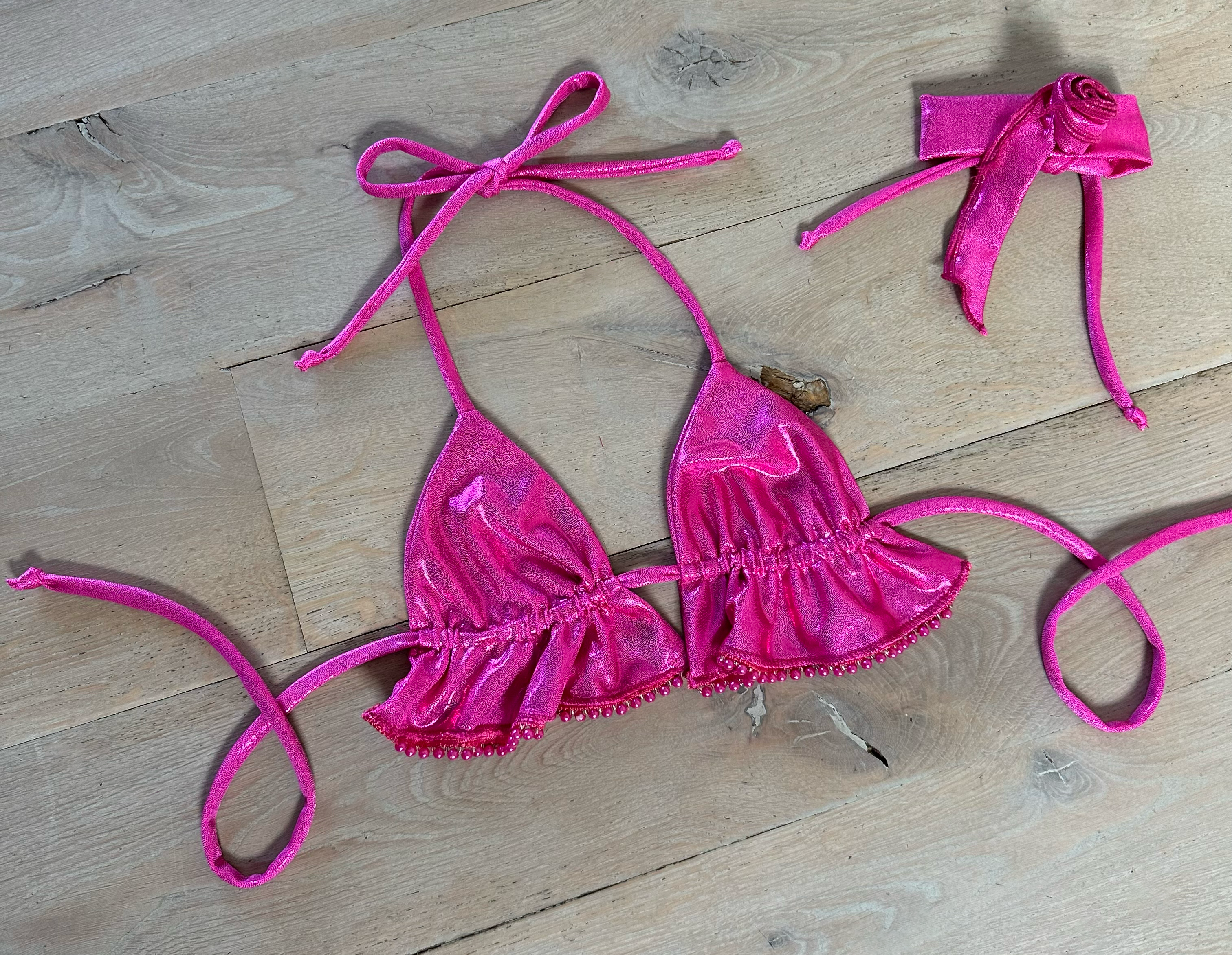 Metallic Pink - Bralet & Double layered skirt image 3