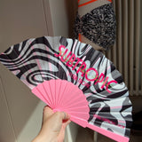 Monochrome swirl - Branded hand fan (choose your colour) image 0