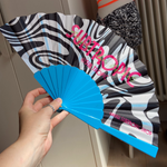Monochrome swirl - Branded hand fan (choose your colour) image 1