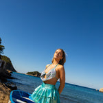 Holographic sparkle (blue) - cowl neck & skirt with choker image 1
