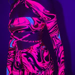 Bandeau, Arm sleeves & Shorts set - UV Wavey print (Pink colour) image 2