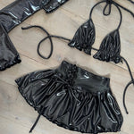 Metallic charcoal black - skirt, bralet & sleeves set image 2