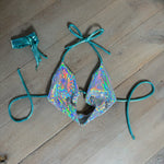 Holographic sparkle (blue) - cowl neck & skirt with choker image 4