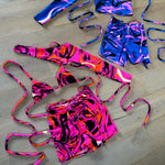 Bralet, Arm sleeve & Shorts set - UV Wavey print (Pink colour) image 5