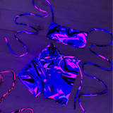 Bandeau & Shorts set - UV Wavey print (Blue) image 0