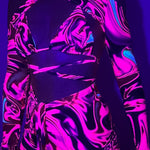 Bralet, Arm sleeves & Shorts set - UV Wavey print (Pink colour) image 5