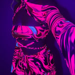 Bandeau, Arm sleeves & Shorts set - UV Wavey print (Pink colour) image 0