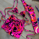 Bralet, Arm sleeve & Shorts set - UV Wavey print (Pink colour) image 4