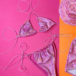 Cord bikini set-  Baby pink flower power image 3