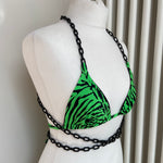 Unitard with chain strap bikini top - Neon tiger - (Choose your colour) image 2