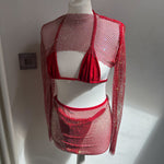 Red rhinestone full set (4 pieces) - Bundle image 5