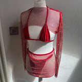 Red rhinestone full set (4 pieces) - Bundle image 5