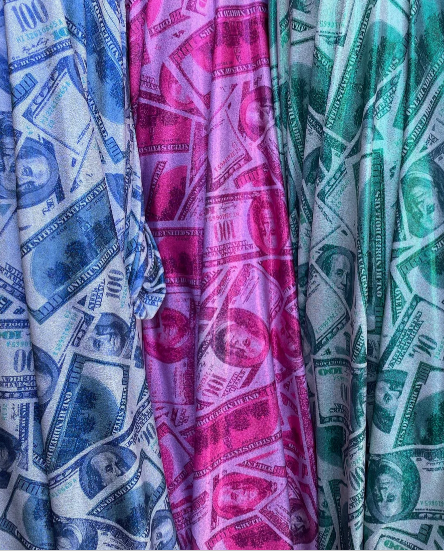 Metallic money print -Top & Skirt set image 3