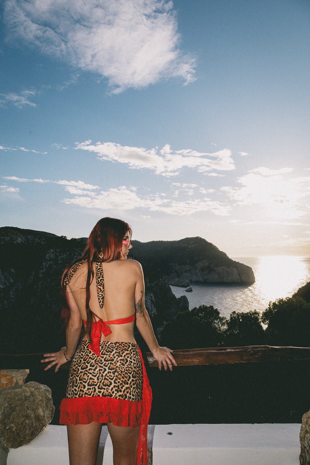 Red Leopard - Bikini top & skirt set image 3
