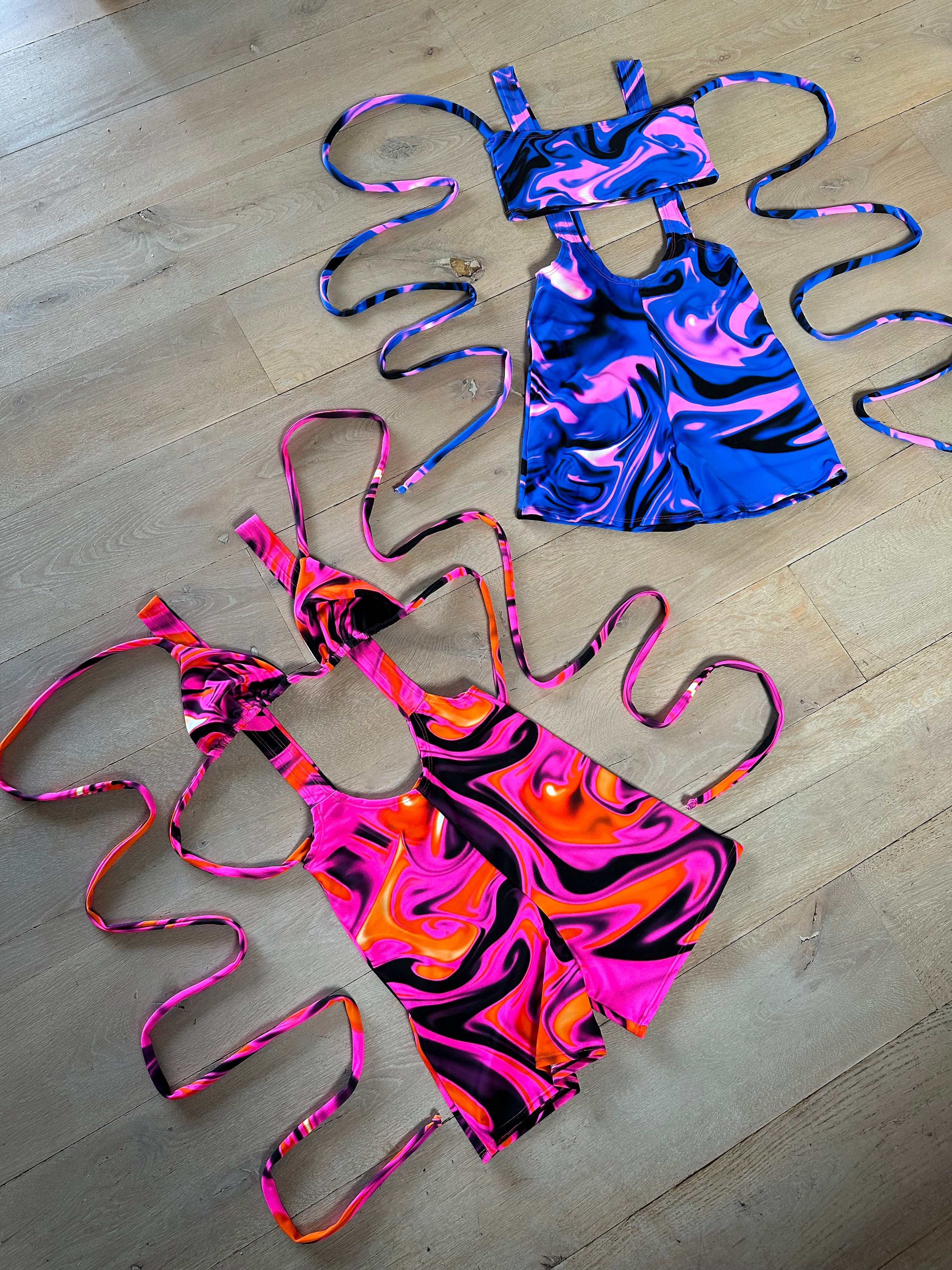 Unitard - UV Wavey print (Pink) image 3