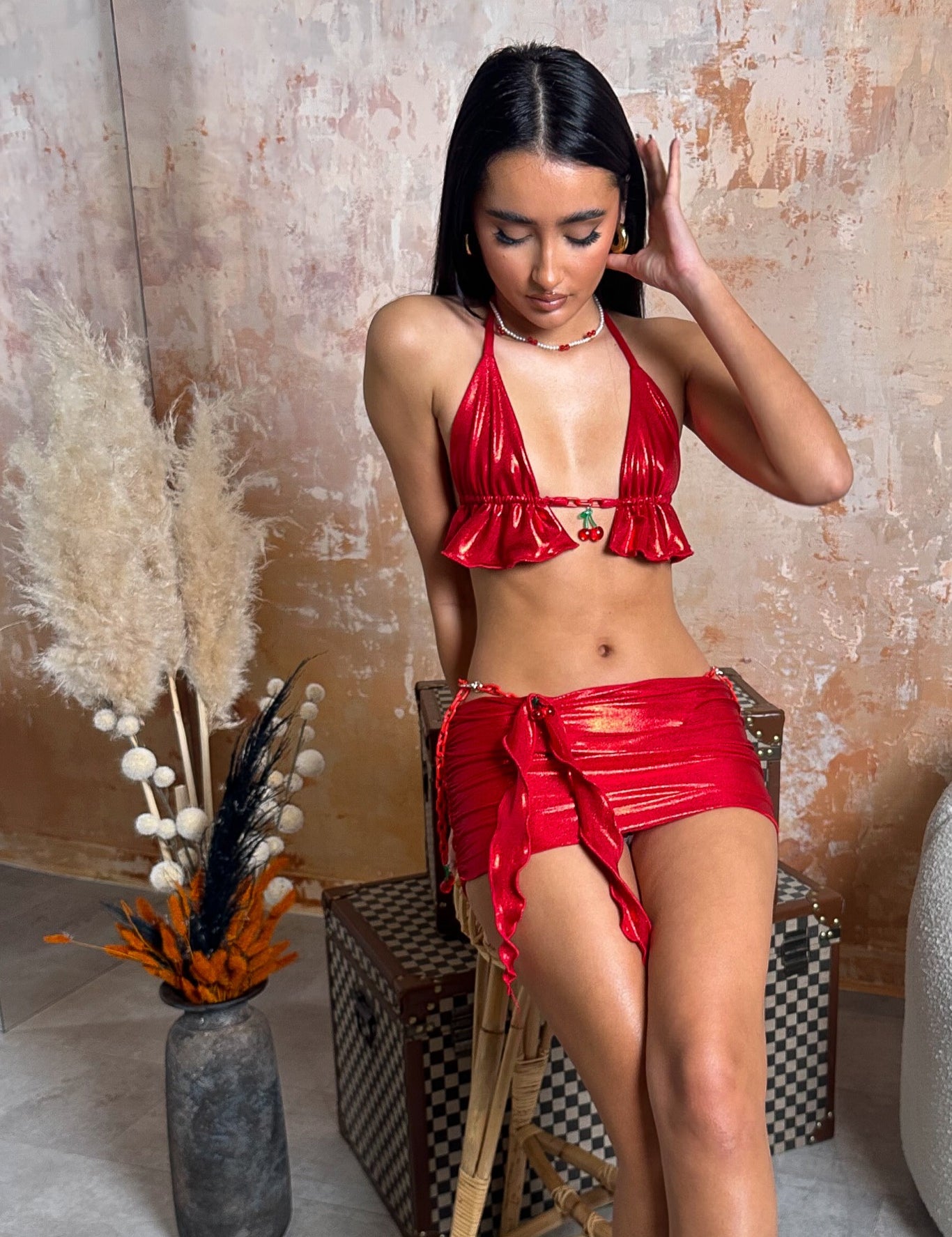 Metallic red - Cherry charm full outfit  image 2