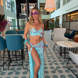 Ocean Sequin Embroidered Halterneck/Bandeau Bikini Top