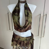 Sparkly Tie Dye Cowl Neck Top & Skirt