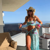 Ocean Sequin Embroidered Halterneck/Bandeau Bikini Top