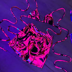 Bralet (or Bandeau) & Shorts set - UV Wavey print (Pink) image 5