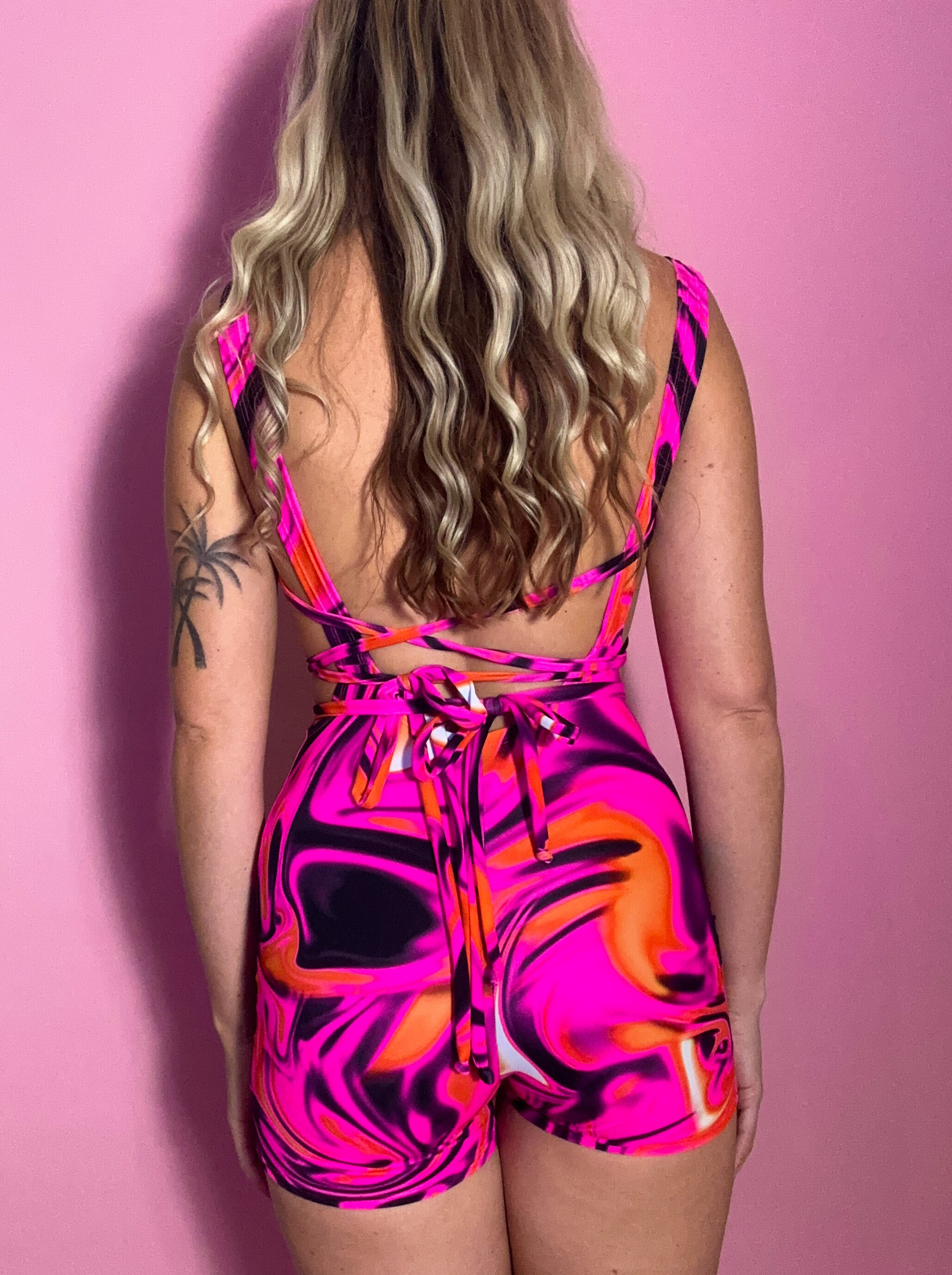Unitard - UV Wavey print (Pink) image 8