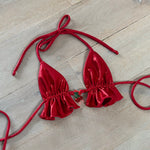 Metallic Red - Cherry charm bralet, layered skirt & rhinestone extreme crop top  image 6