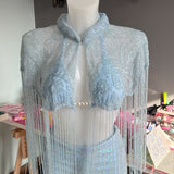 Baby Blue Hand Embellished Beaded Cape