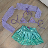Ariel Costume - with fishnet long sleeve top.