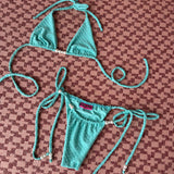 Mint Pearl Bead Bikini Bottom