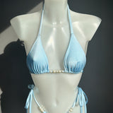 Baby Blue Hand Embellished Beaded Cape