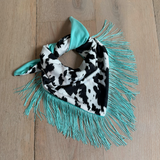 Turquoise & Cow Print - Bandana