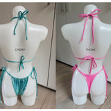 Metallic Aqua - Pearl Beaded Bikini Bottoms