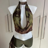 Sparkly Tie Dye Cowl Neck Top & Skirt
