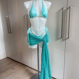 Turquoise Knitted Skirt