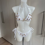 White Fishnet Shell Charm Bikini