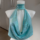 Sequin Cowl Neck Top