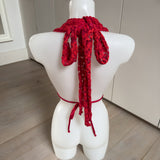 Cherry Red Lace - Cowl Neck Top & Shorts