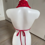 Cherry Red Lace - Cowl Neck Top & Shorts