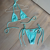 Pearl Beaded Mint Bikini Set